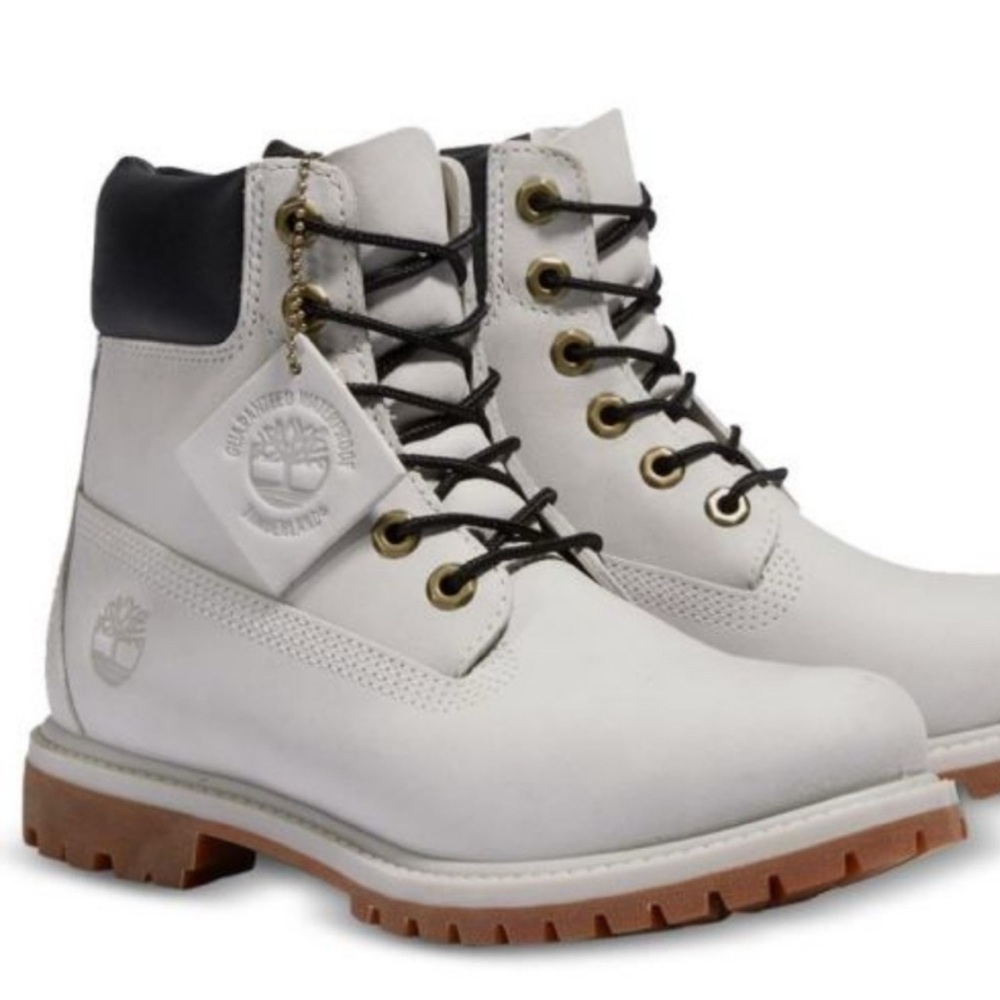 Timberland White Leather Boots